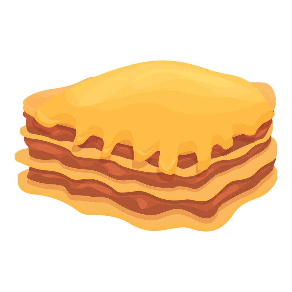 Cheese lasagna icon cartoon vector. Pasta dish vector