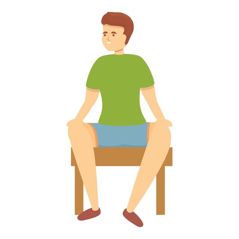 Resting man gym icon cartoon vector. Sport exercise vector