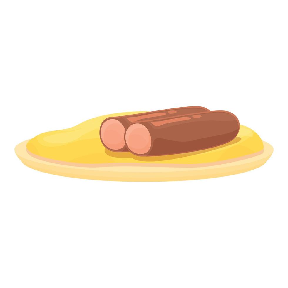 Dutch fried sausage icon cartoon vector. Culture cuisine vector