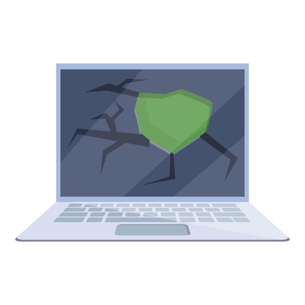 Display laptop repair icon, cartoon style vector