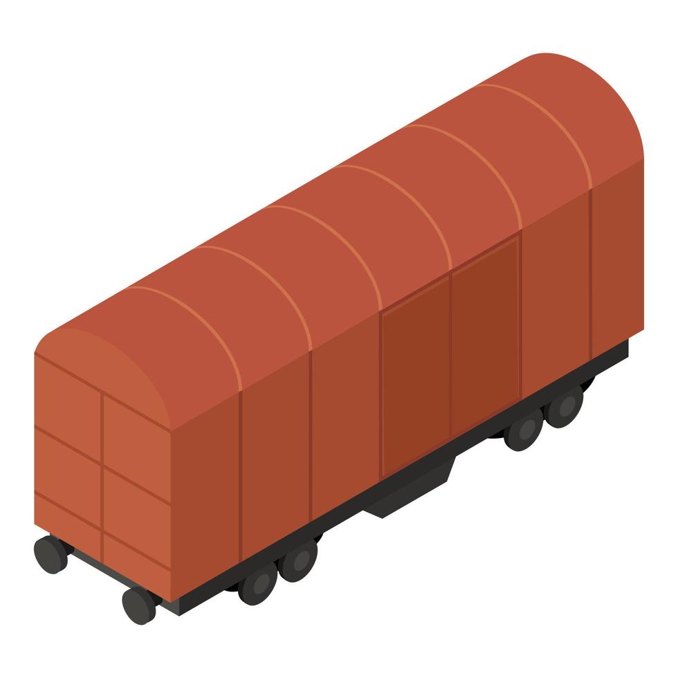 Train wagon icon, isometric style vector