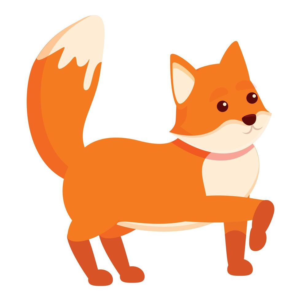 Exercise fox icon, cartoon style vector