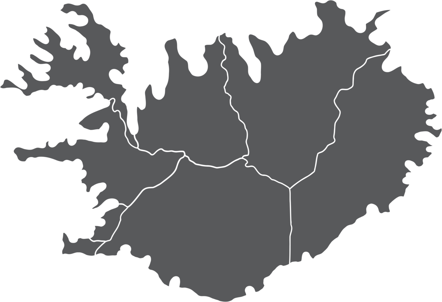 doodle freehand drawing of iceland map. png