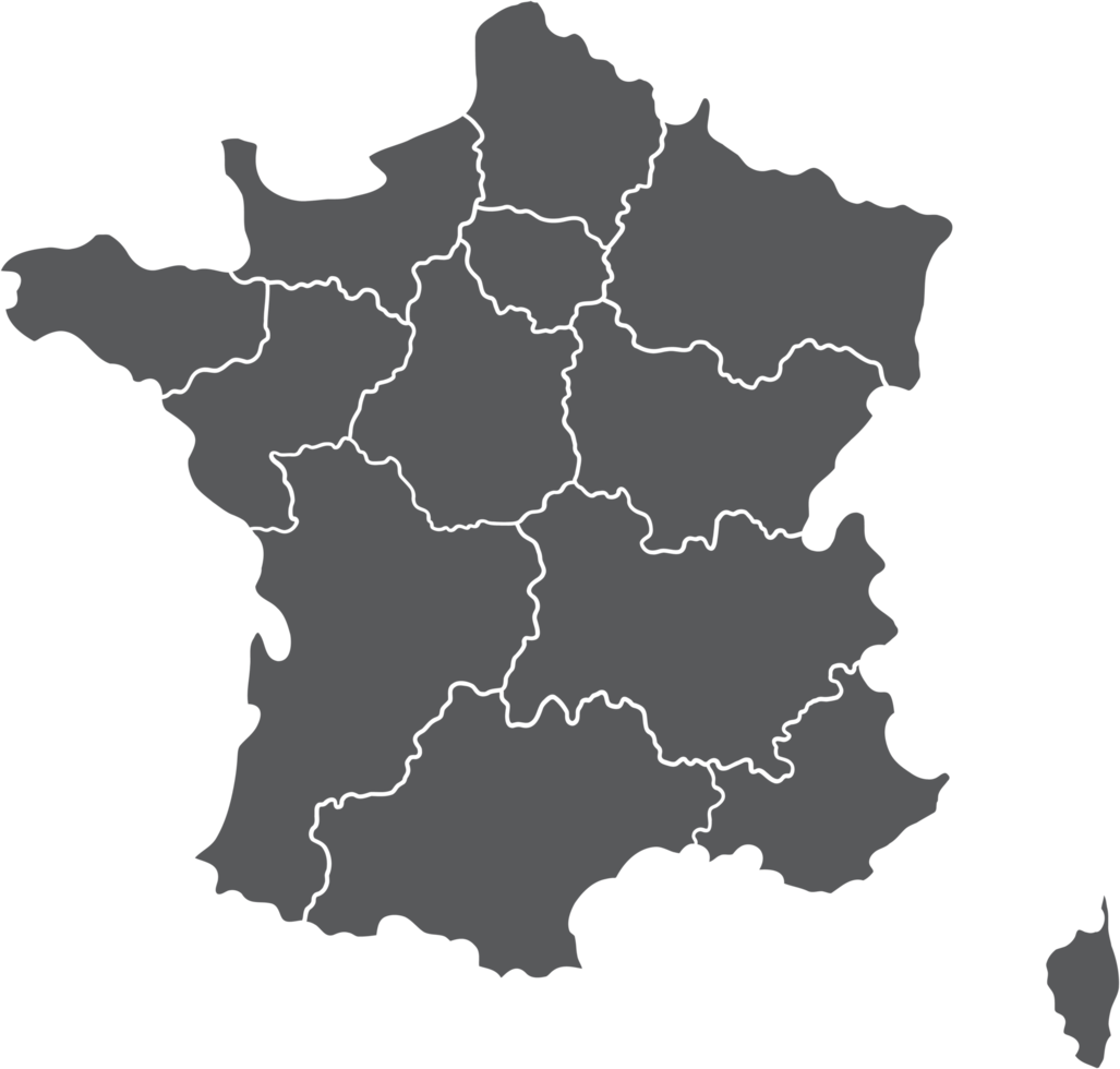 doodle dessin à main levée de la carte de la france. png