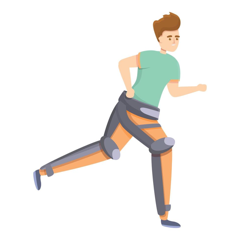 Therapeutic exoskeleton icon, cartoon style vector