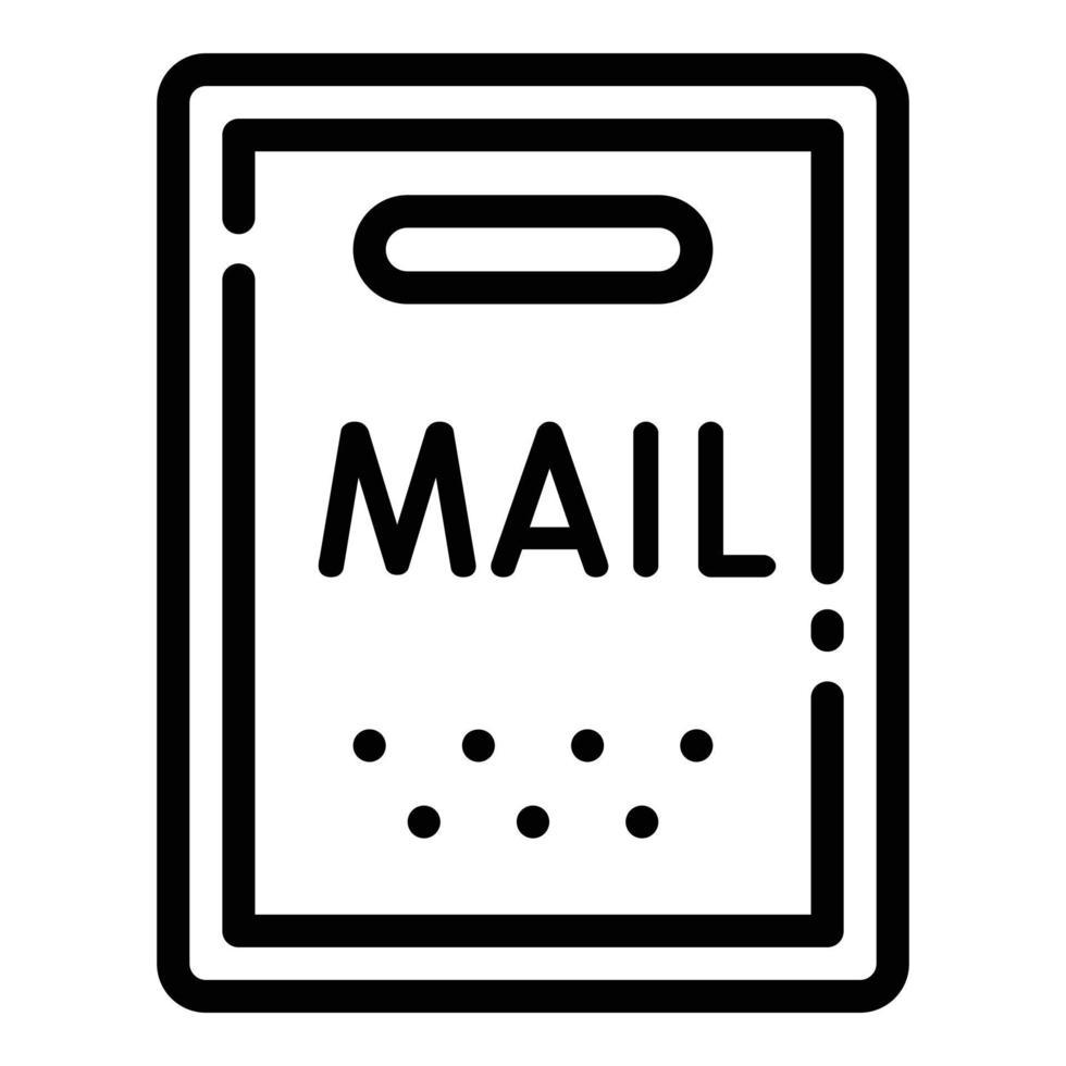 Mail box icon, outline style vector