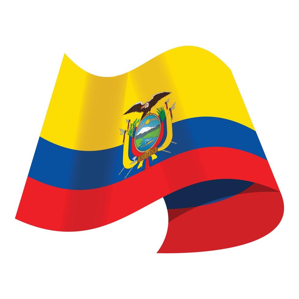 vector de dibujos animados icono tricolor. bandera ecuatoriana