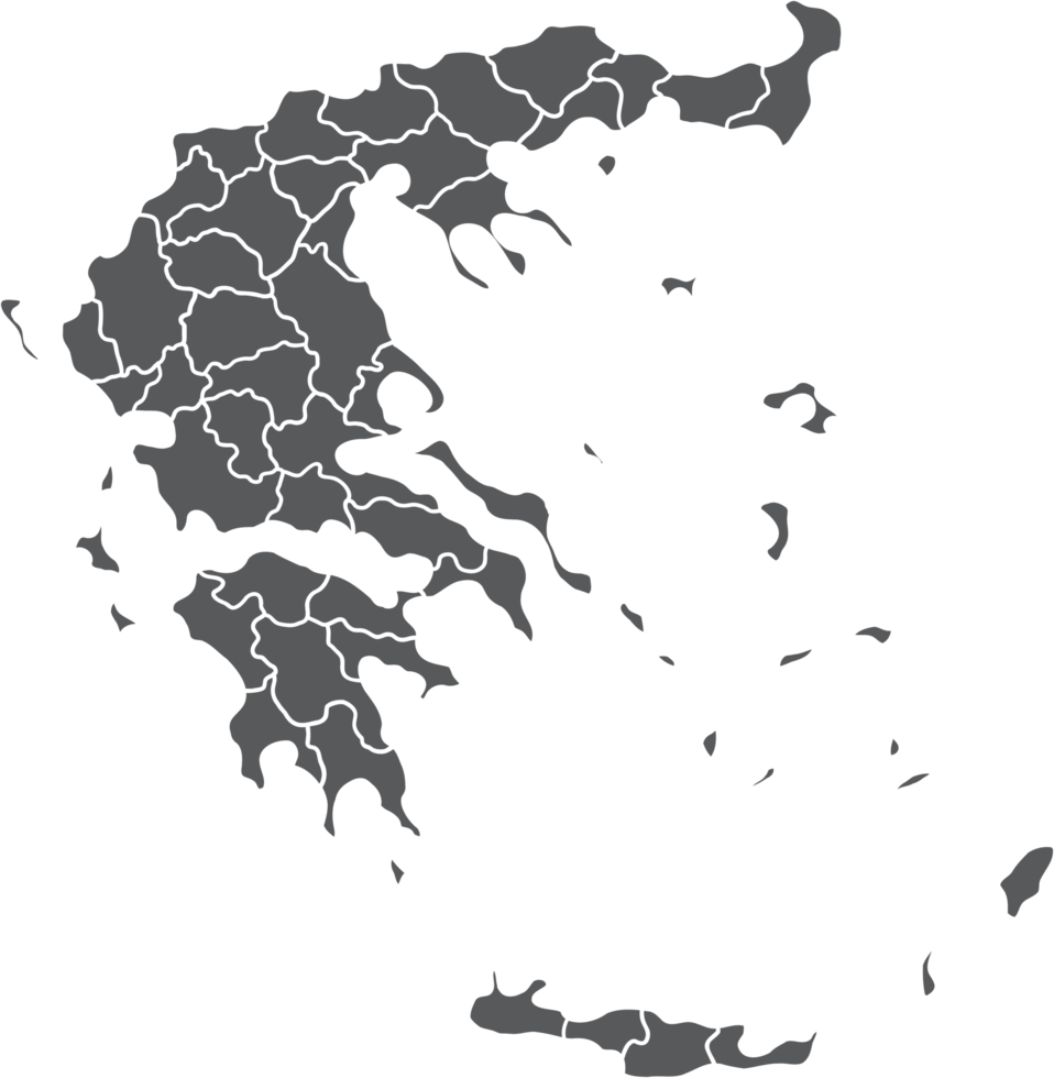 doodle disegno a mano libera della mappa della grecia. png