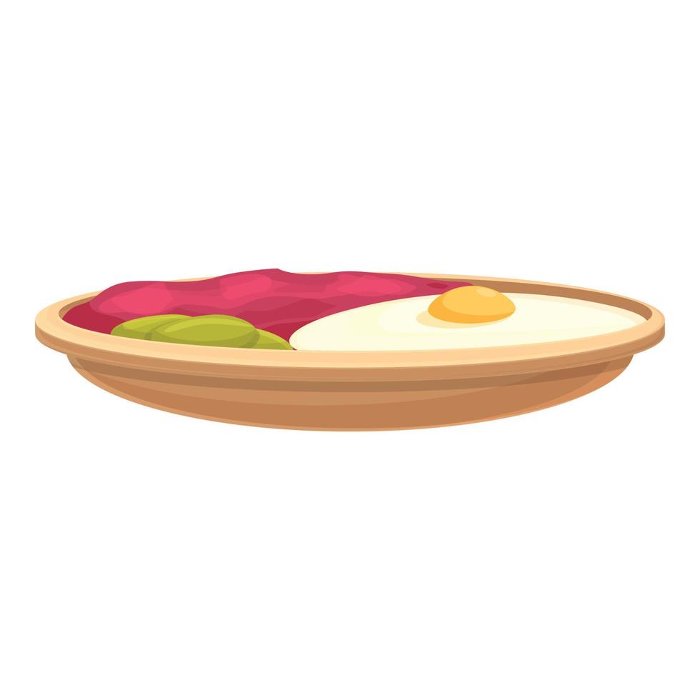 Fried egg icon cartoon vector. Breakfast yolk vector