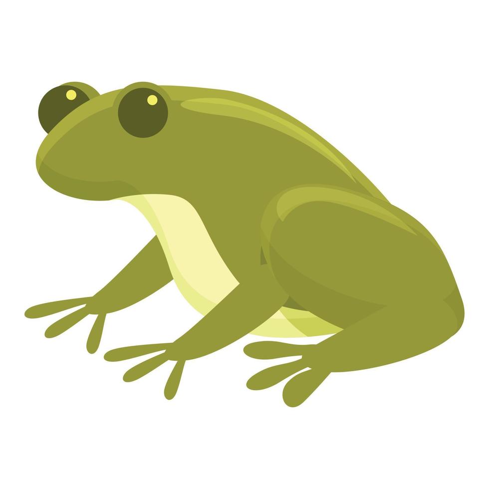vector de dibujos animados de icono de rana de sonrisa. saltar animales