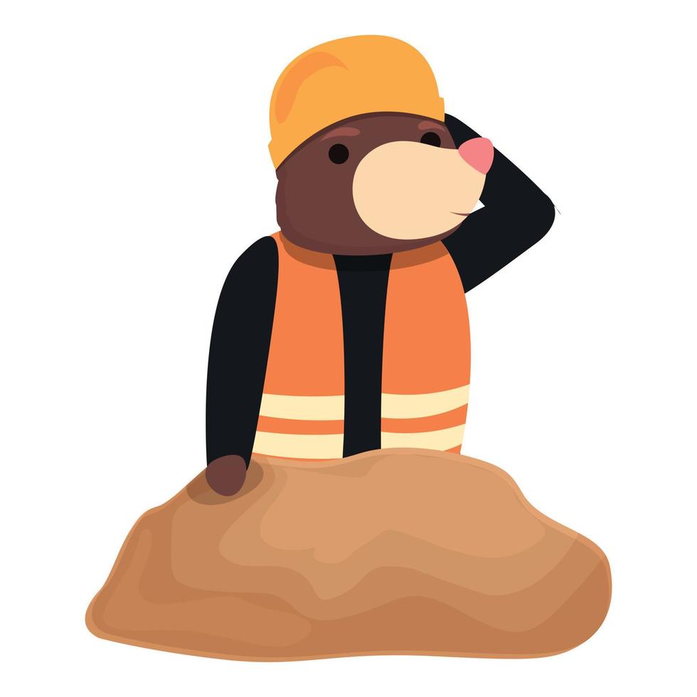 Mole work icon cartoon vector. Game forest vector