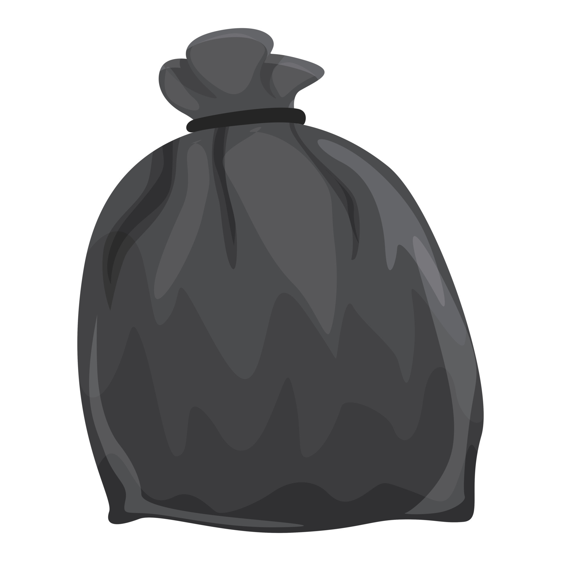 Black trash bag icon cartoon vector. Waste bin 14342334 Vector Art at