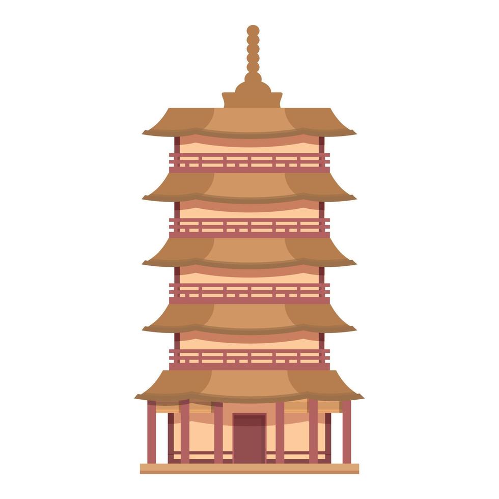 Landscape pagoda icon cartoon vector. China building vector