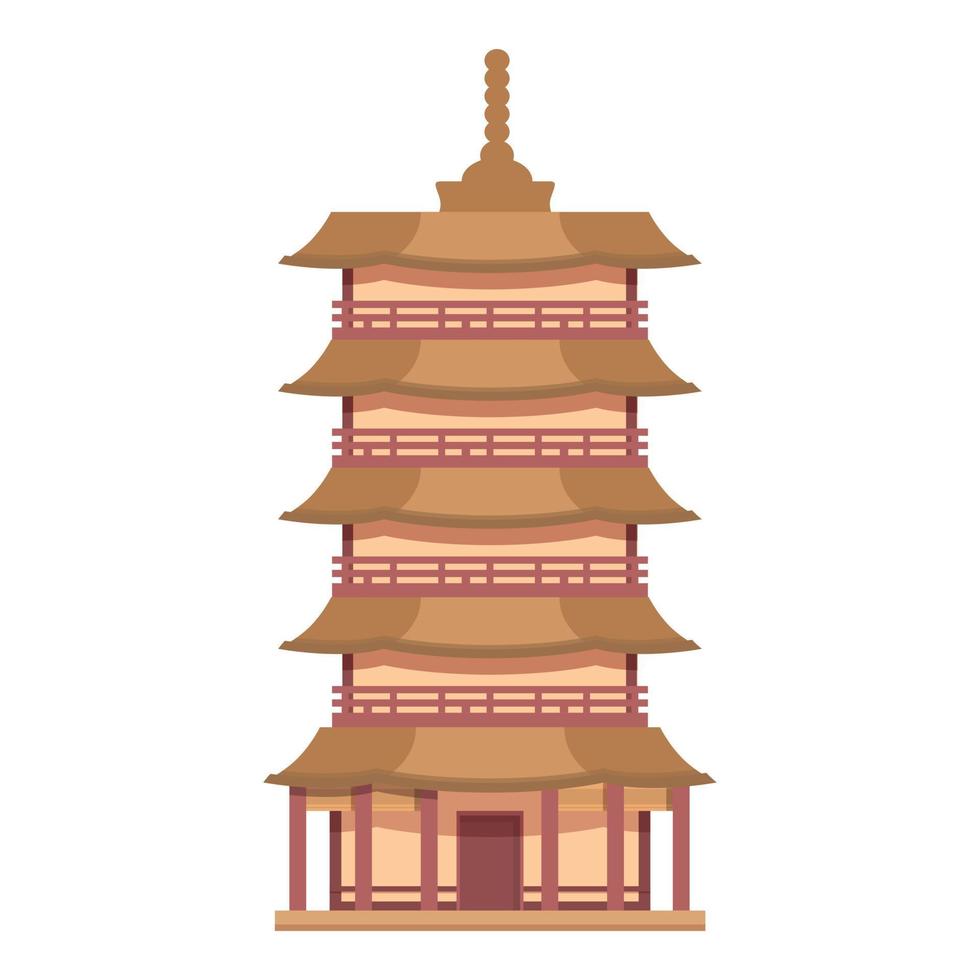 vector de dibujos animados de icono de pagoda de paisaje. edificio chino