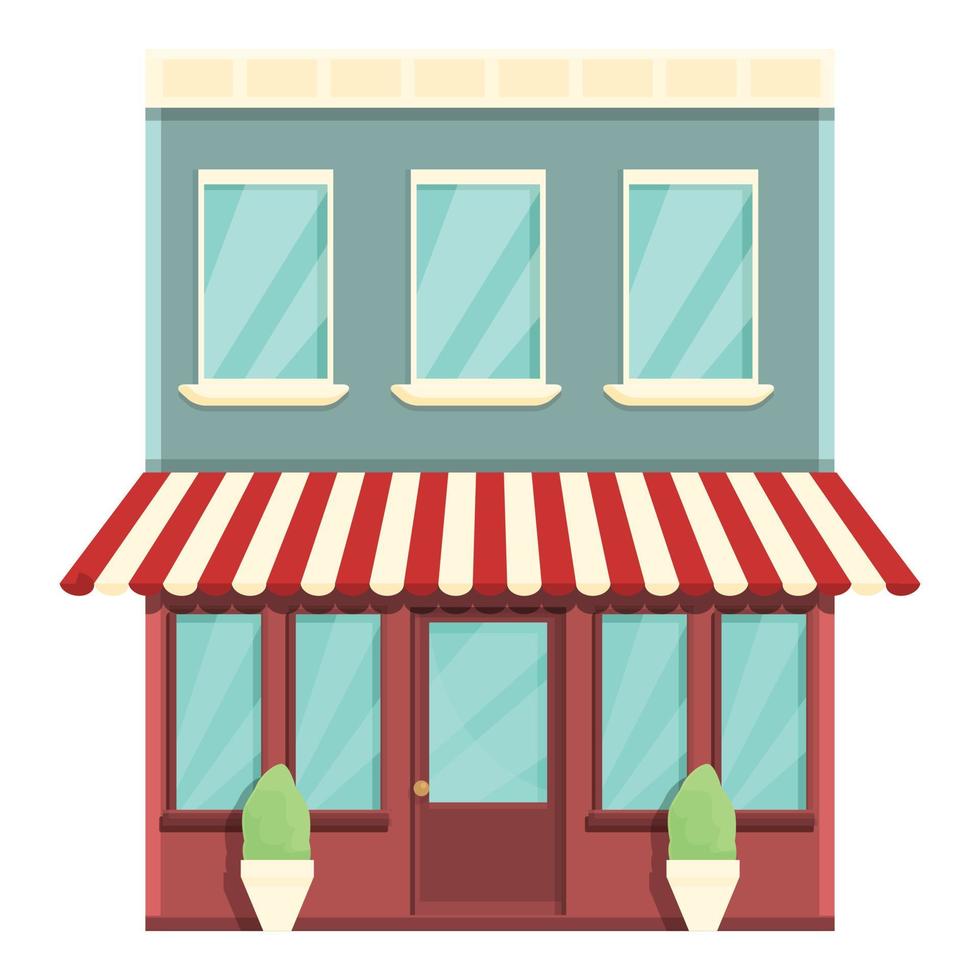 vector de dibujos animados de icono de edificio de café callejero. cafetería
