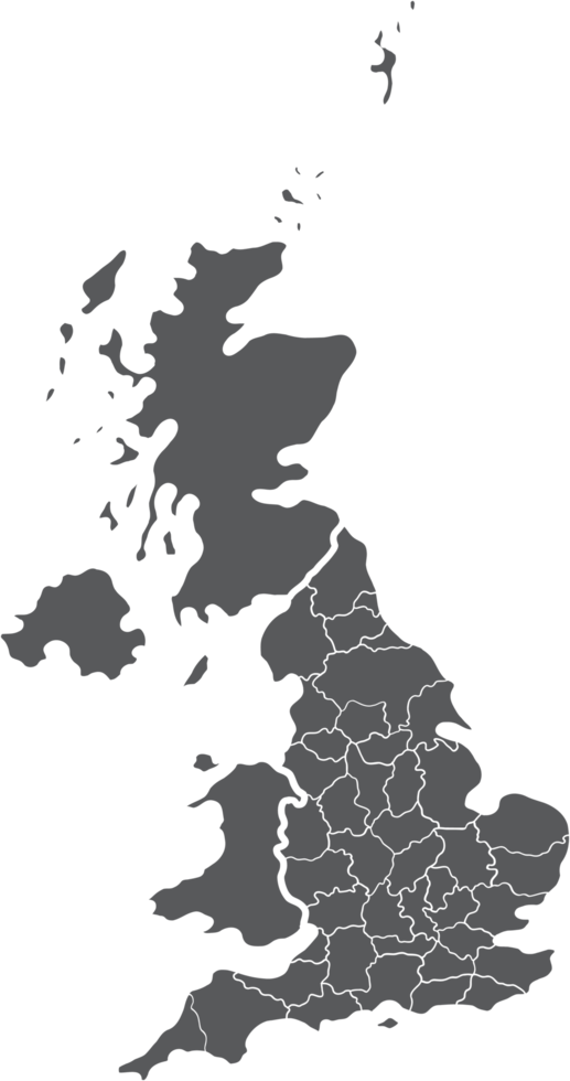 doodle freehand drawing of england map. png