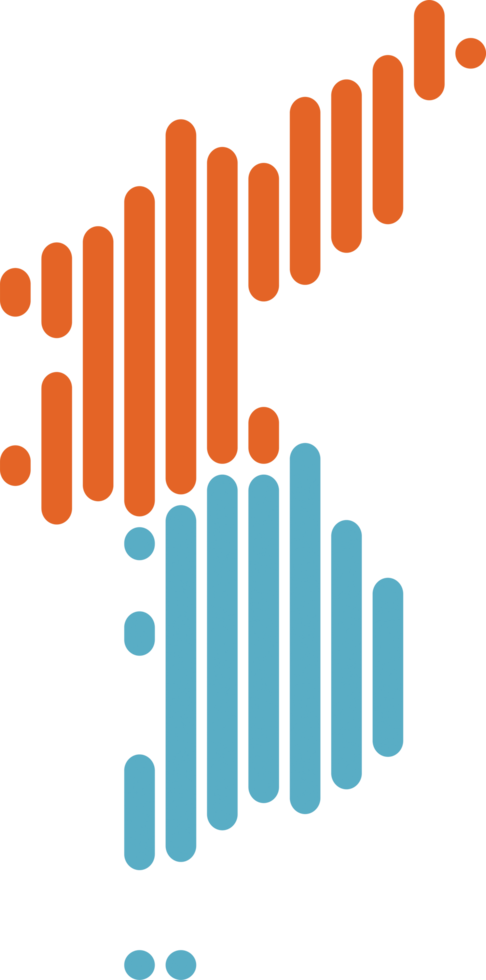 Einfachheit moderne abstrakte Geometrie Nord- und Südkorea-Karte. png