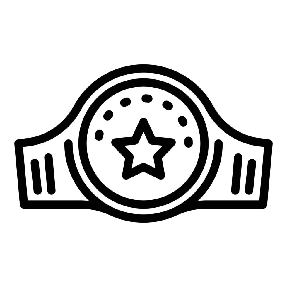 Champion box belt icon, outline style vector