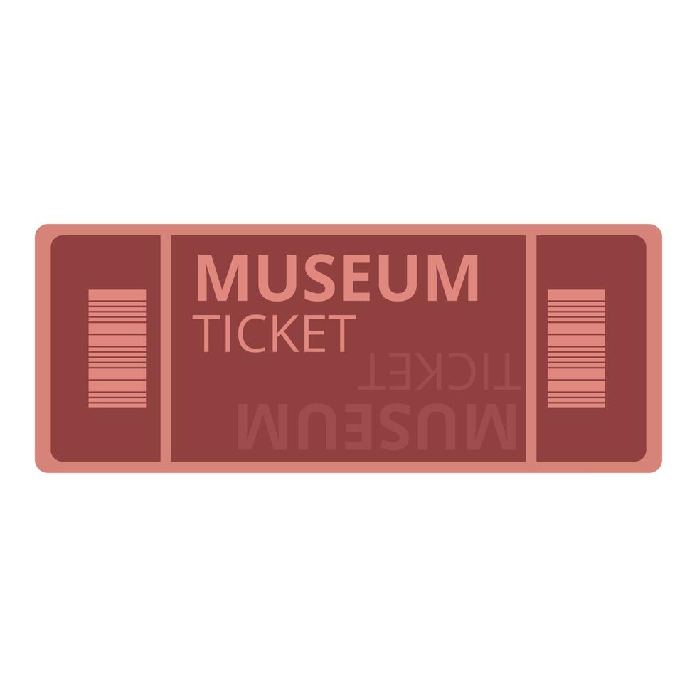 Movie museum ticket icon cartoon vector. Pass entry vector