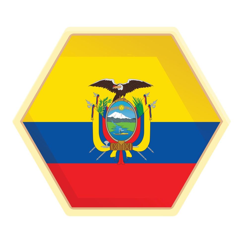 vector de dibujos animados de icono de bandera de emblema. viajes a ecuador