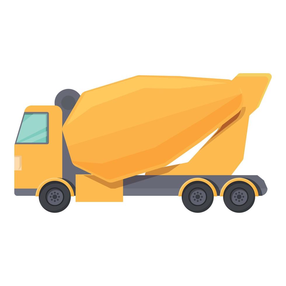 vector de dibujos animados de icono de camión hormigonera. construcción de cemento