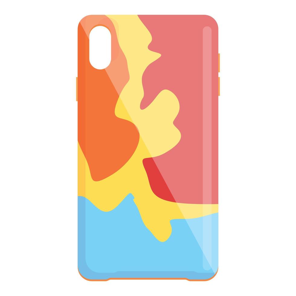 Colorful smartphone case icon cartoon vector. Mobile cover vector