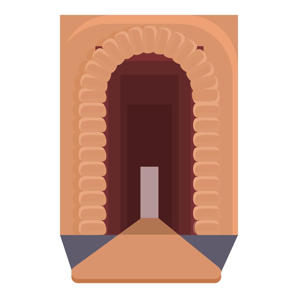 Tunnel rail icon, cartoon style vector