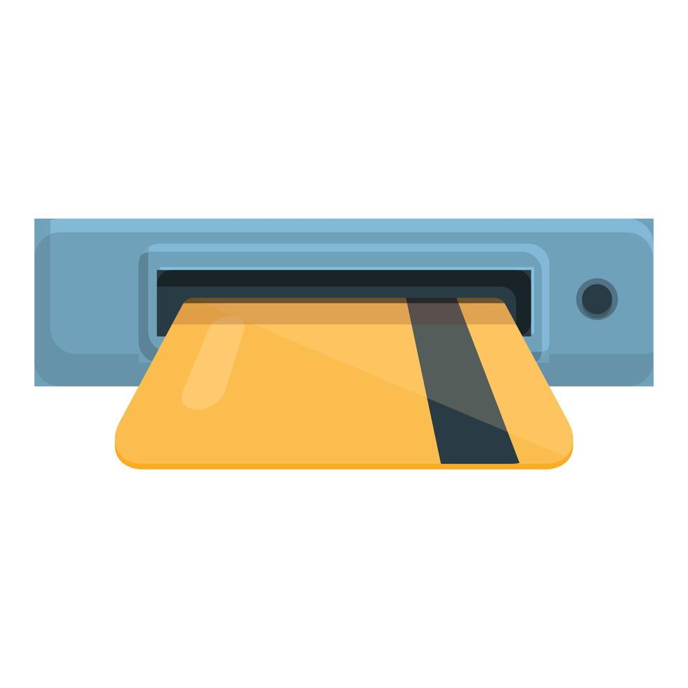 Paid parking card icon, cartoon style vector