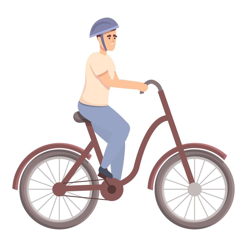Man on bicycle icon cartoon vector. Young character vector