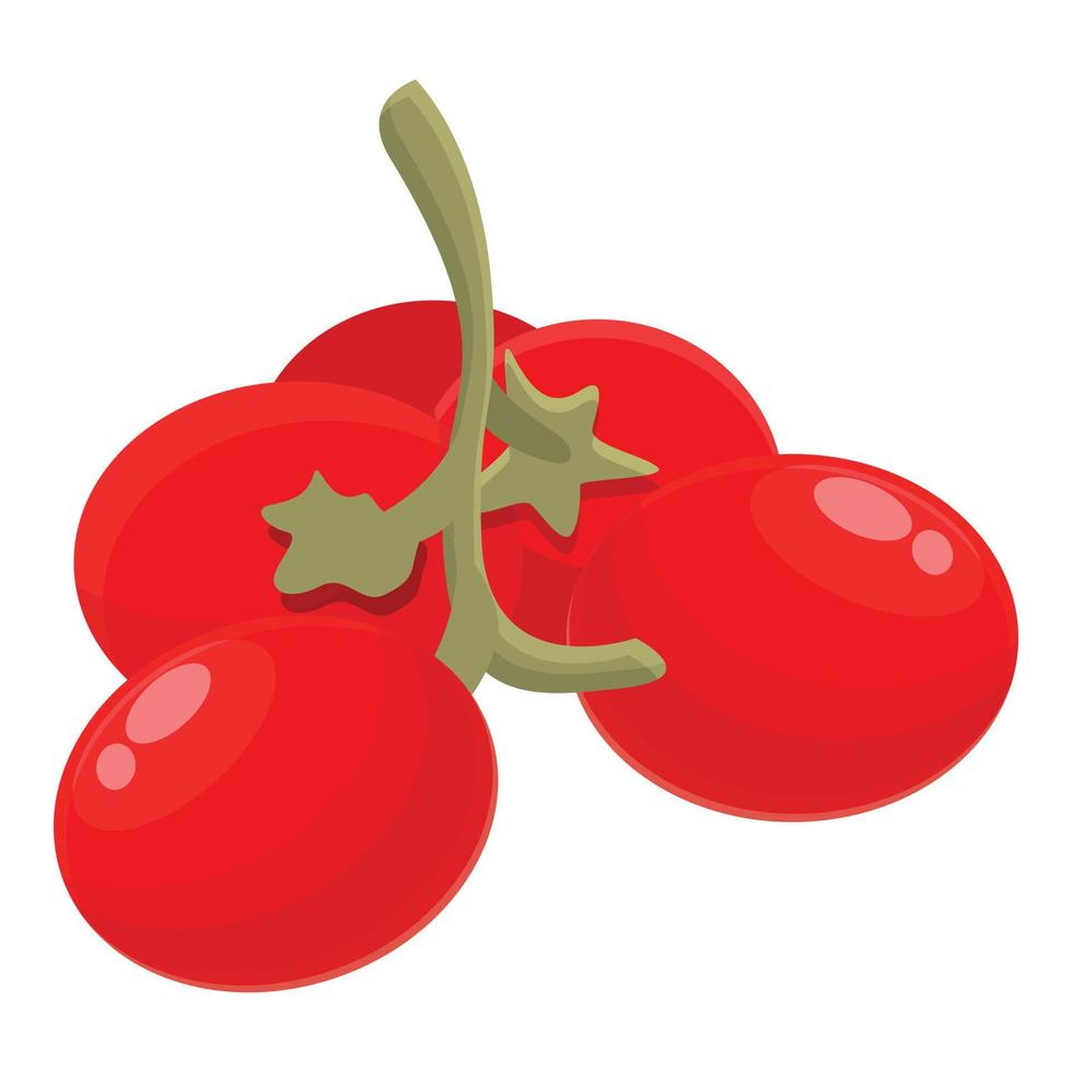 Ripe hawthorn icon, cartoon style vector