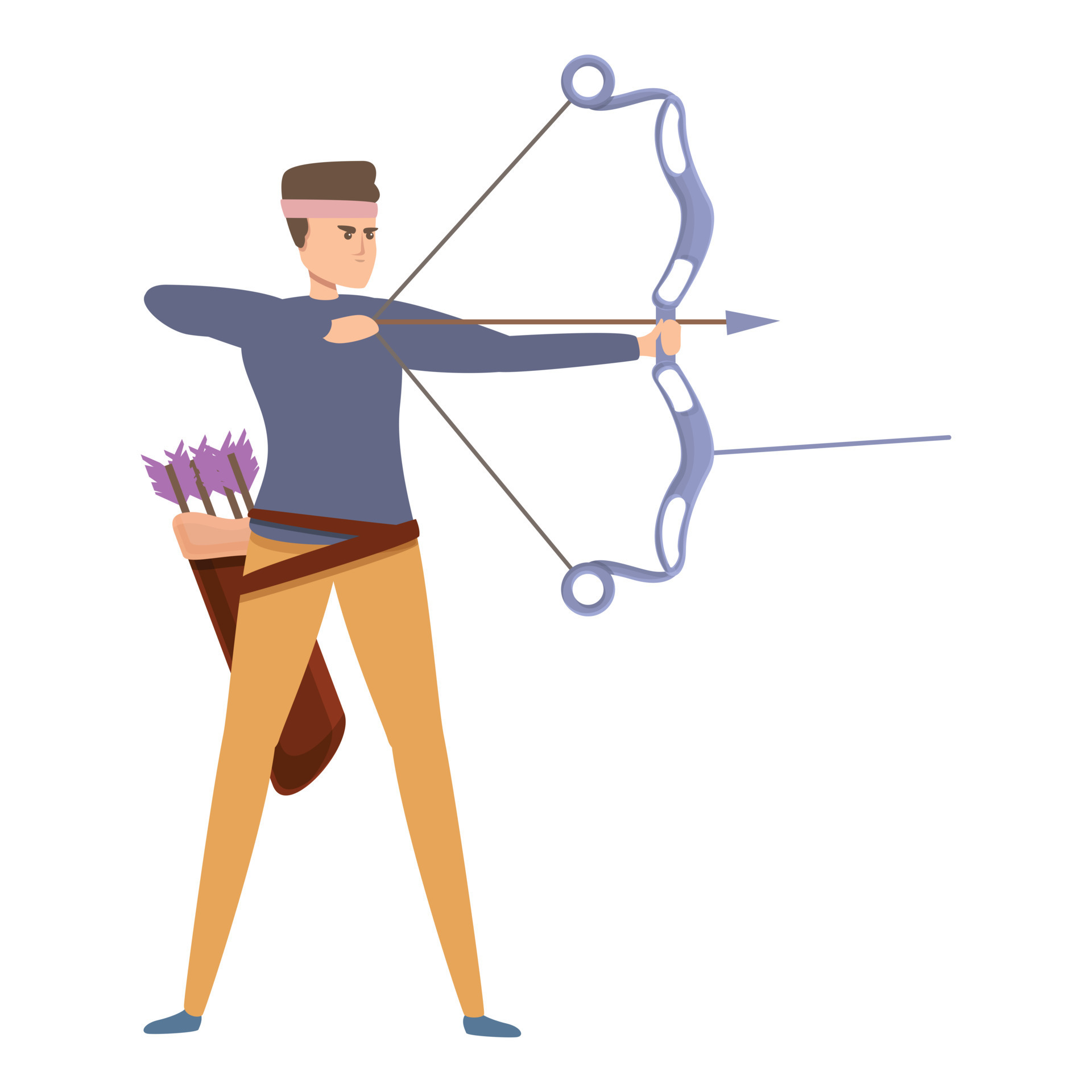 Sport archer icon cartoon vector. Bow arrow 14342514 Vector Art at Vecteezy