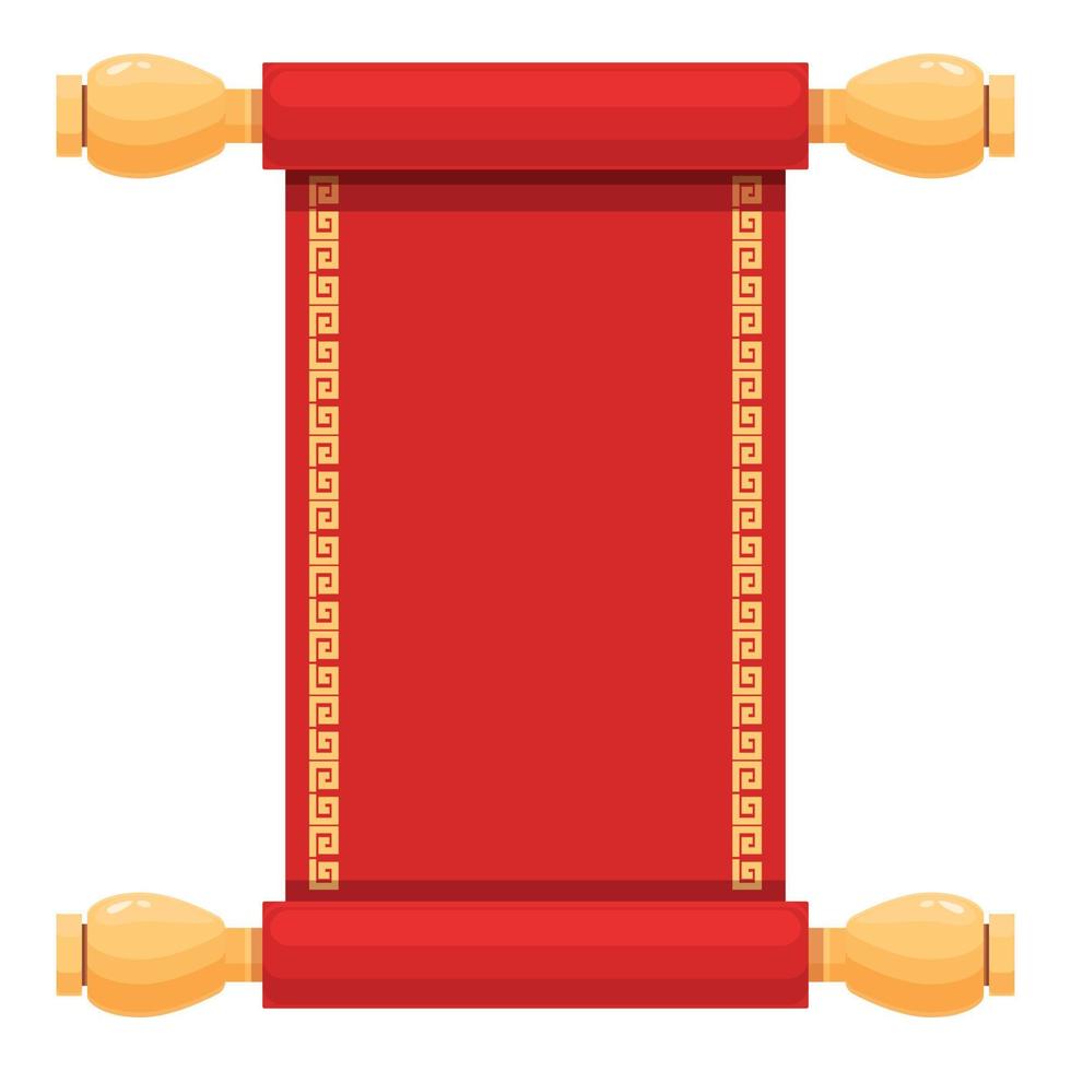 Asian scroll icon cartoon vector. New year vector