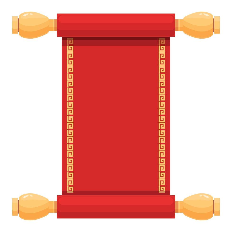 Asian scroll icon cartoon vector. New year vector