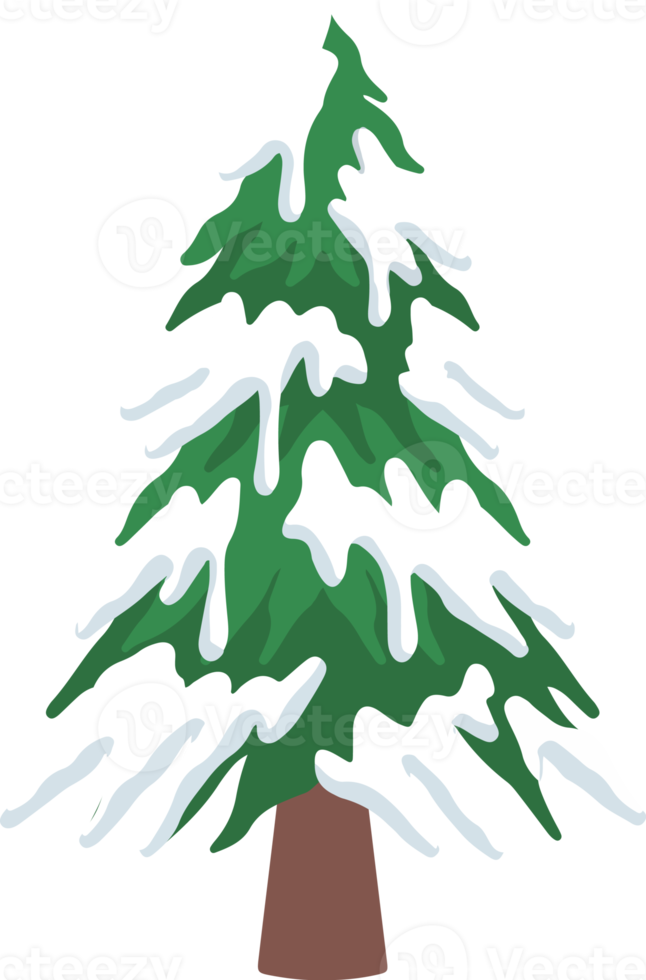 aquarell schneebedeckter tannenbaum png