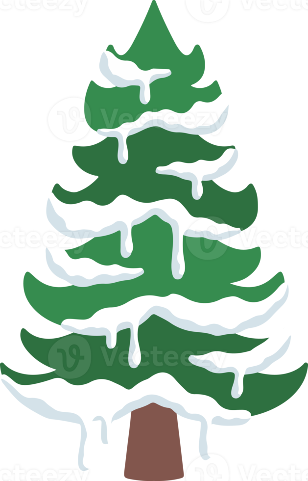 aquarell schneebedeckter tannenbaum png