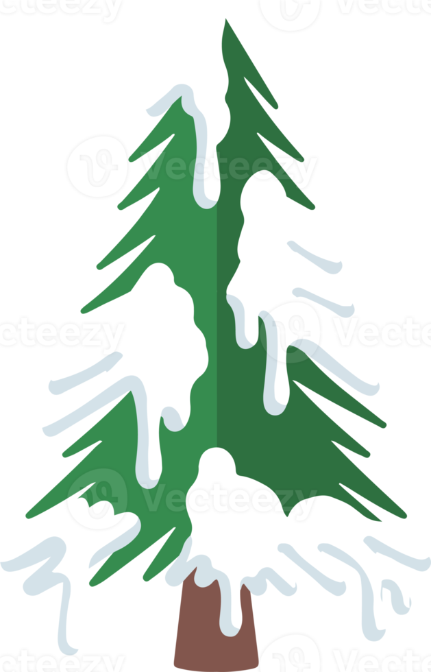 Christmas Pine Tree Snow Watercolor png