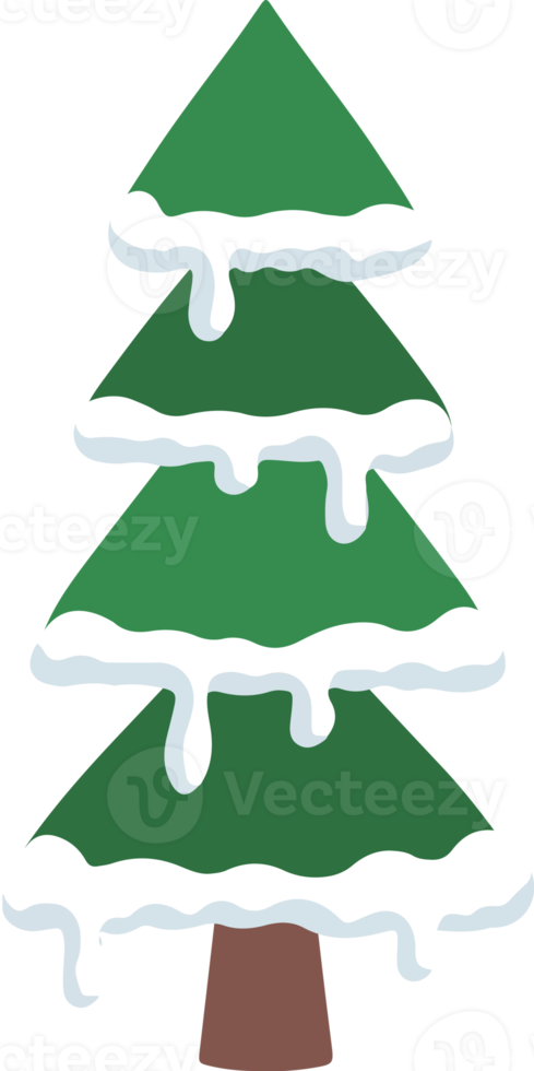 jul vattenfärg snöig vinter- tall träd png