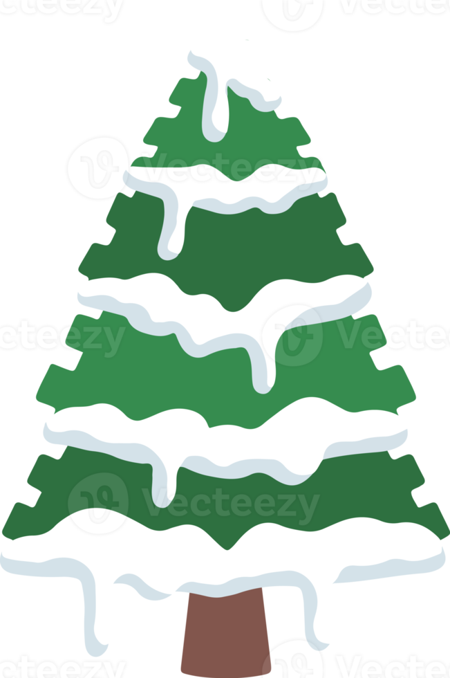 Christmas Pine Tree Snow Watercolor png