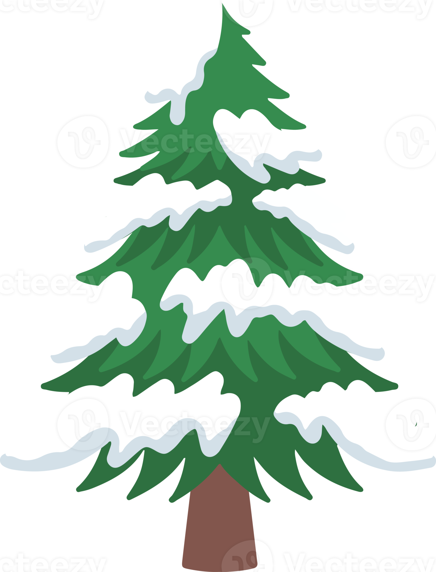 Christmas Pine Tree Snow Watercolor 14342596 PNG