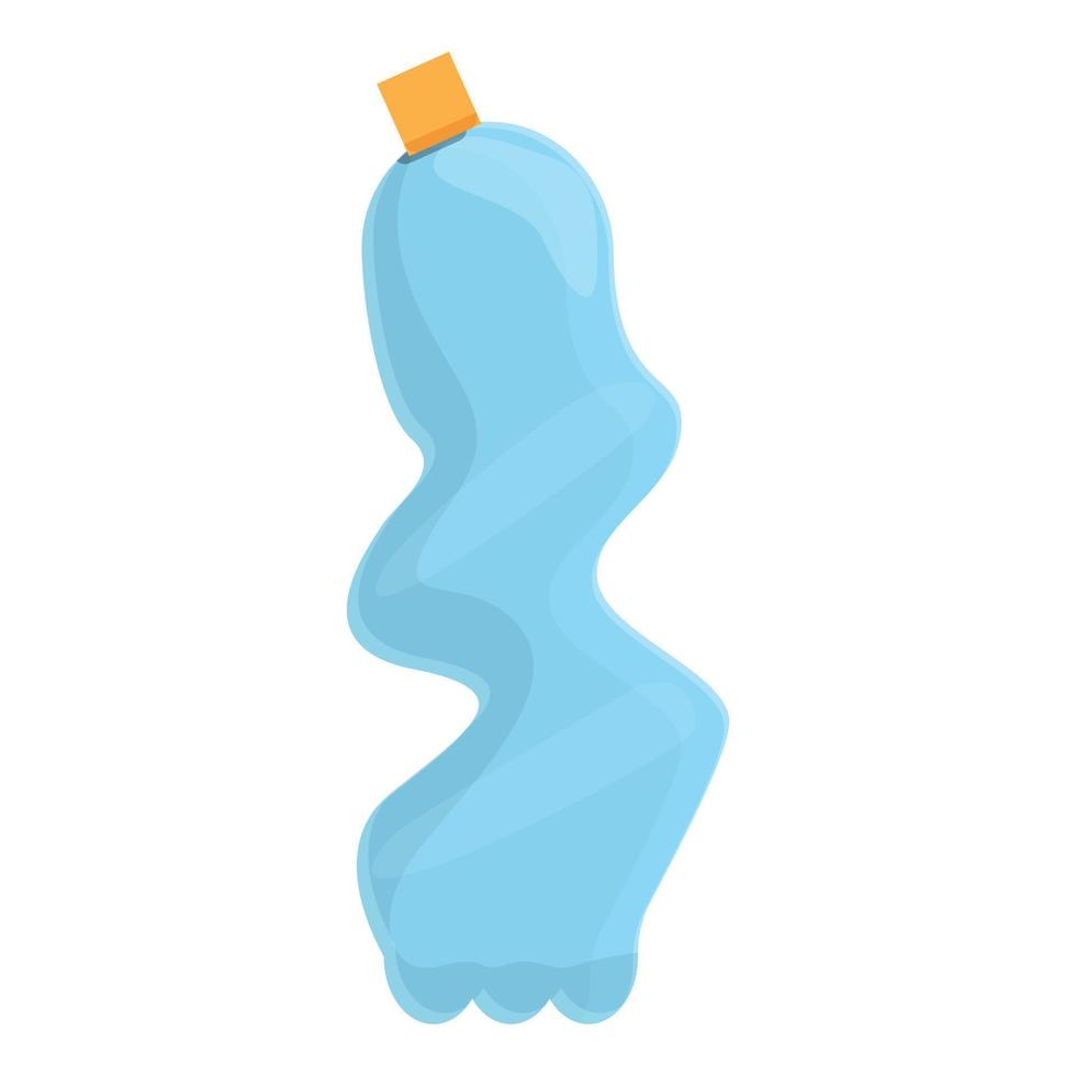 Crushed bottle icon, cartoon style vector