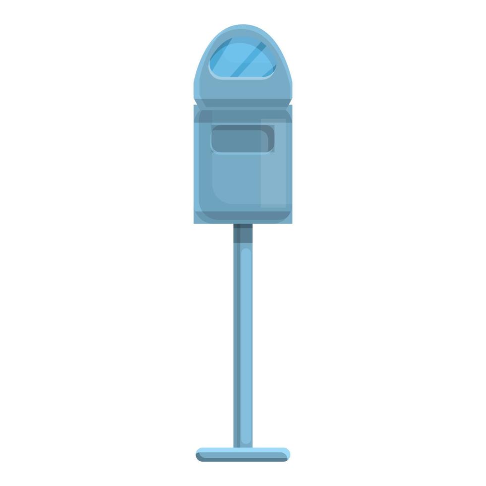 Paid parking terminal icon, cartoon style vector