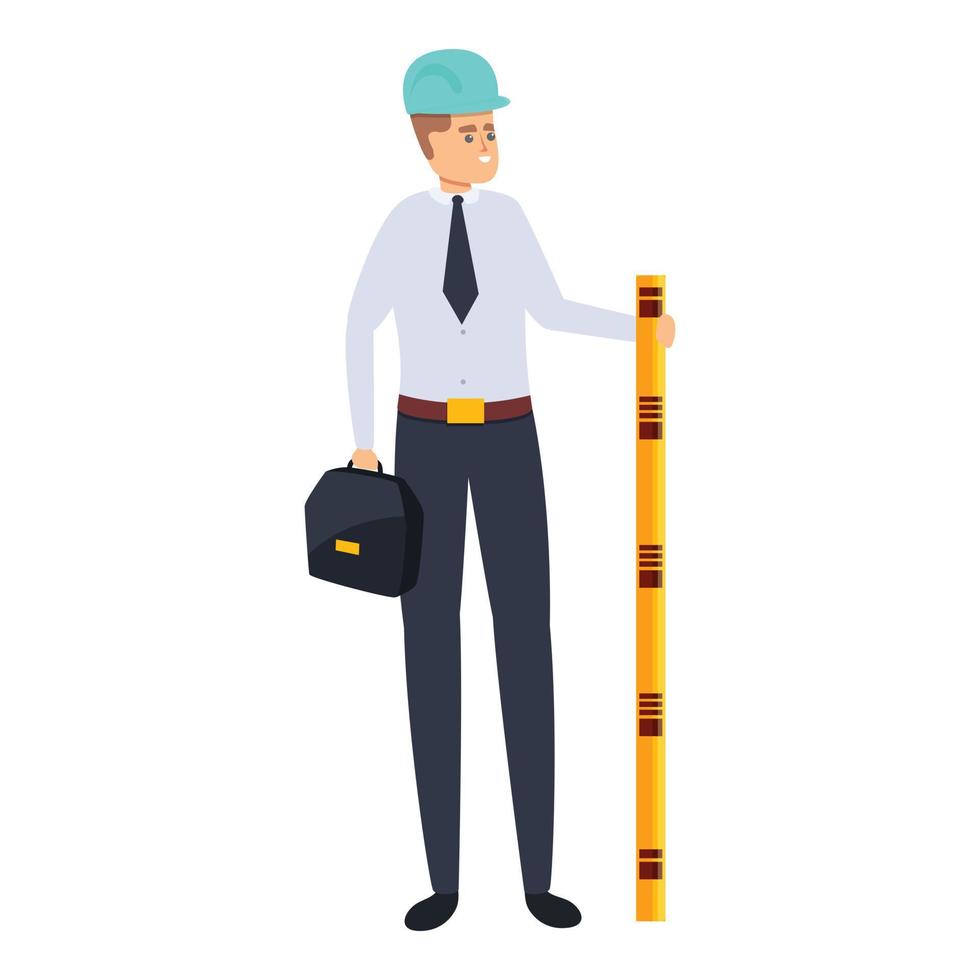 Builder architect icon, cartoon style vector