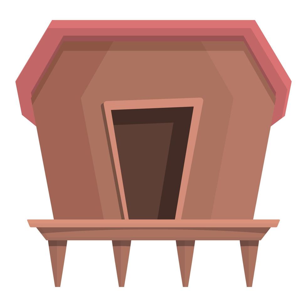 Bungalow house icon cartoon vector. Sea villa vector