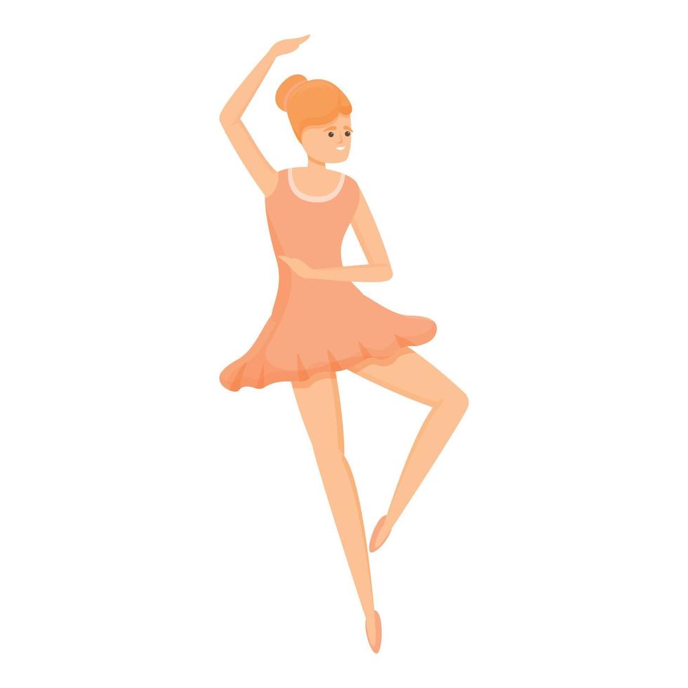 Art ballerina icon, cartoon style vector