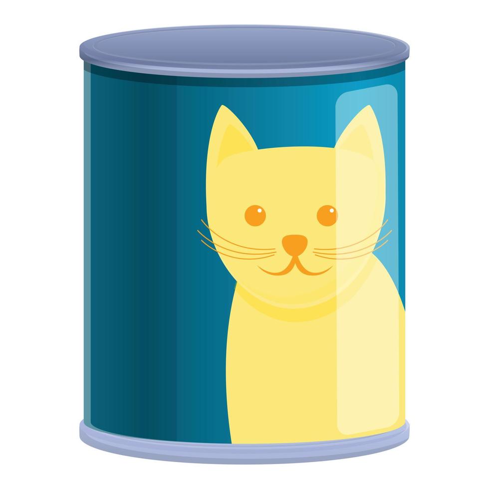 Pet cat food icon, cartoon style vector