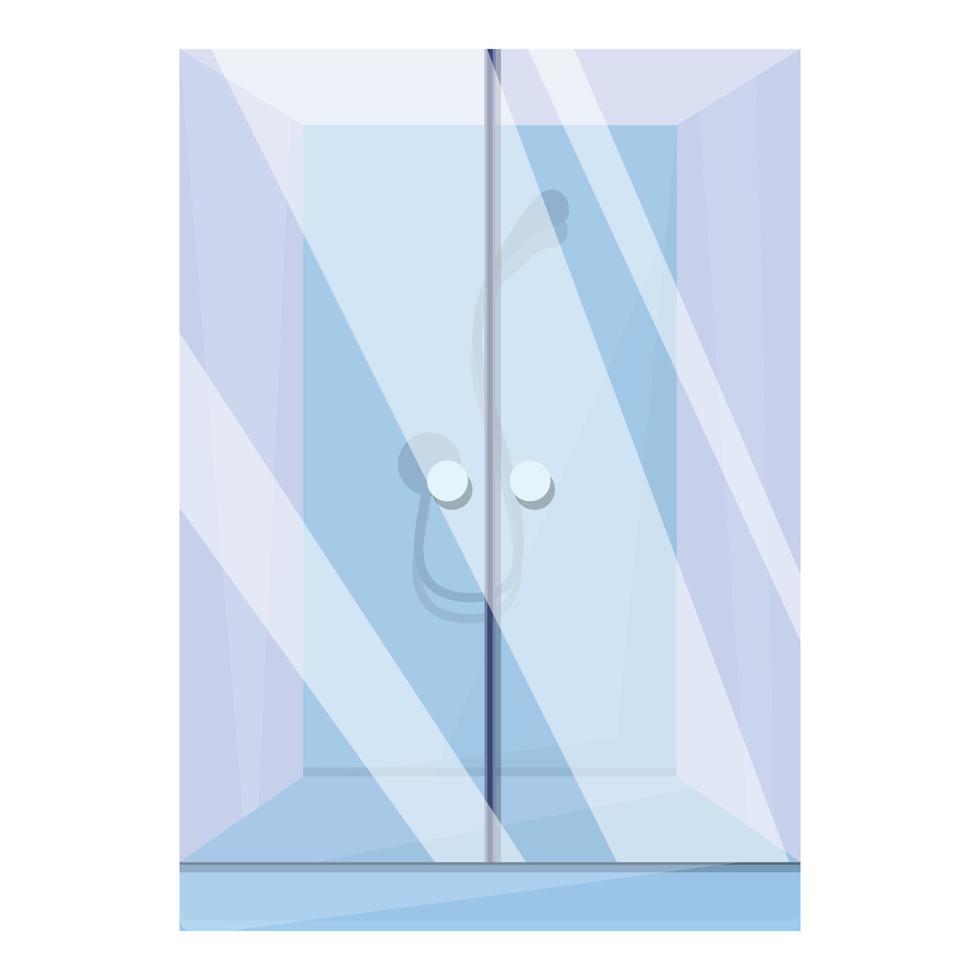 Household shower stall icon, cartoon style vector