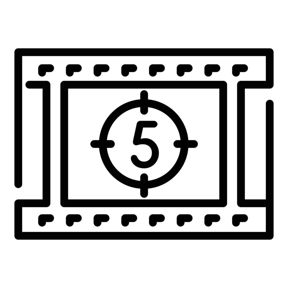 Movie countdown icon, outline style vector