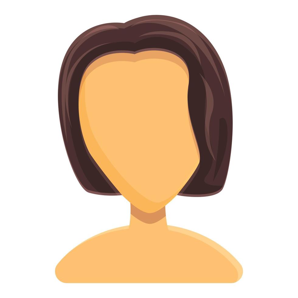 Short female hairstyle icon, cartoon style vector