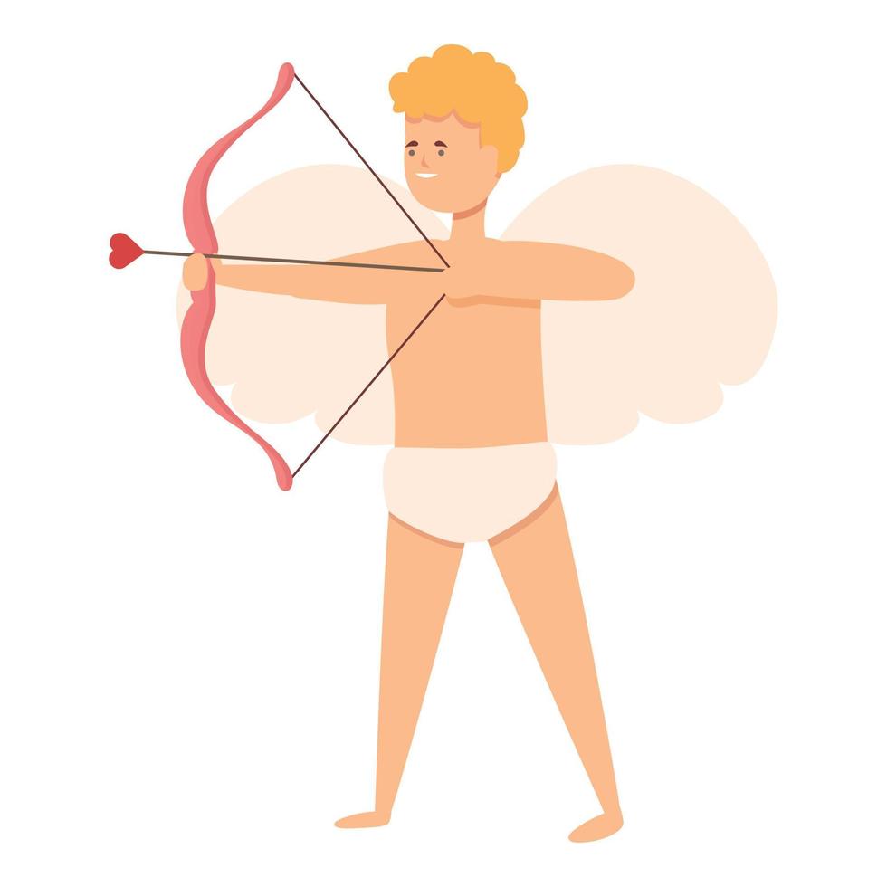 Pink cupid icon cartoon vector. Love day vector