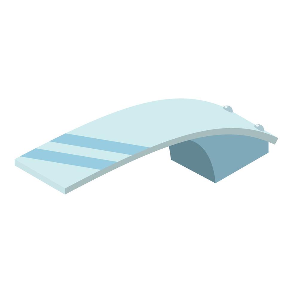 Glass diving board icon, isometric style vector